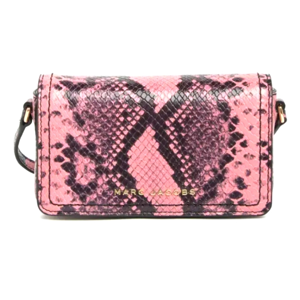 Marc Jacobs Pink Mini Rider snake embossed shoulder bag